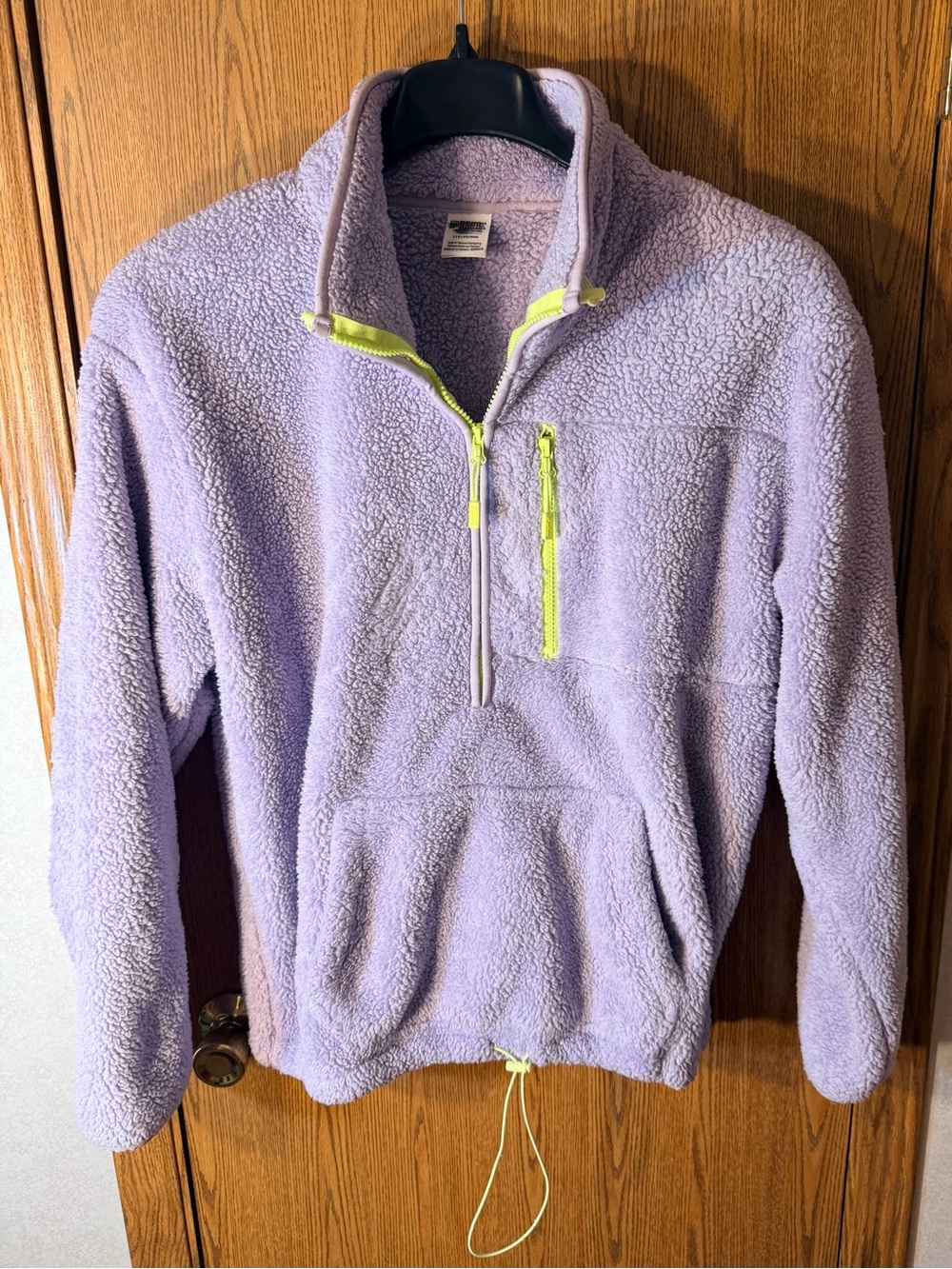 PINK Victoria's Secret 1/2 Zip Lavender Sherpa Pullover